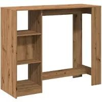 vidaXL Table de bar avec étagère Chêne Artisan 124x46x103,5 cm Bois composite