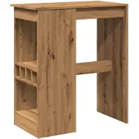 vidaXL Table de bar avec étagère Chêne Artisan 90x47,5x103,5 cm Bois composite