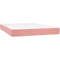 vidaXL Matelas de lit à ressorts ensachés rose 140x220x20 cm velours