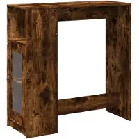 vidaXL Table de bar avec étagère chêne fumé 101x40x103,5 cm Bois composite