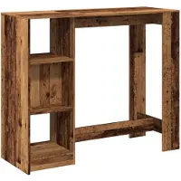 vidaXL Table de bar avec étagère imitation bois ancien 124x46x103,5 cm Matériau dérivé du bois