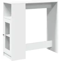 vidaXL Table de bar avec étagère blanc 101x40x103,5 cm Bois composite