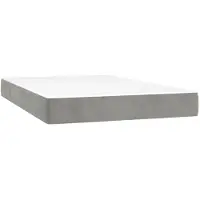 vidaXL Matelas à poches, gris clair, 120X220X20 Cm, velours Lumarko