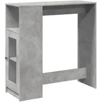 vidaXL Table de bar avec étagère gris béton 101x40x103,5 cm Bois composite