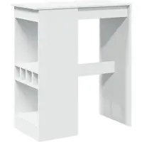 vidaXL Table de bar avec étagère Blanc 90x47,5x103,5 cm Bois composite