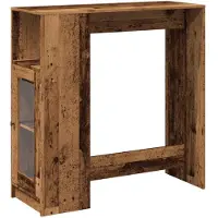 vidaXL Table de bar avec étagère imitation bois ancien 101x40x103,5 cm Matériau dérivé du bois
