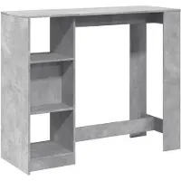 vidaXL Table de bar avec étagère gris béton 124x46x103,5 cm Bois composite