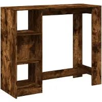 vidaXL Table de bar avec étagère chêne fumé 124x46x103,5 cm Bois composite