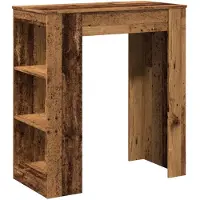 vidaXL Table de bar avec étagère imitation bois ancien 95x47x103,5 cm Matériau dérivé du bois