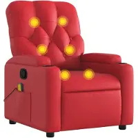 vidaXL Fauteuil de massage rouge similicuir