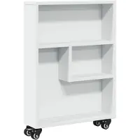 vidaXL Chariot de rangement Étroit Blanc 48x13x68 cm Bois composite
