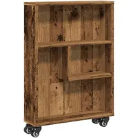 vidaXL Chariot de rangement Étroit imitation vieux bois 48x13x68 Bois composite
