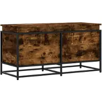 vidaXL Boîte de rangement avec couvercle chêne fumé 100x40x51,5 cm