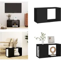 vidaXL Armoire TV Noir 60x24x32 cm Bois composite - Armoire TV - Armoires TV - Table TV