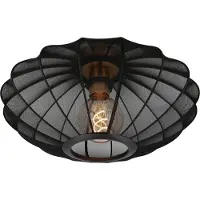 Lucide Plafonnier à abat-jour ovale en tissu noir CORINA 1xE27 40W