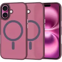 Techsuit - HaloFrost MagSafe Series - iPhone 16 Plus - Bordeaux (Apple iPhone 16 Plus), Coque pour téléphone portable, Rouge