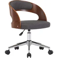 vidaXL Chaise de salle à manger pivotante Gris Bois courbé et tissu
