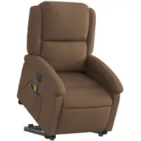 vidaXL Fauteuil de massage électrique avec releveur Marron Tissu