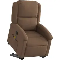 vidaXL Fauteuil de massage avec releveur Marron Tissu