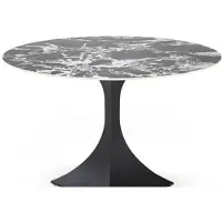 Halmar Table ronde Manuel marbre noir / noir