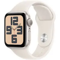 Apple Watch SE (2024) GPS 40mm Aluminium Star Light avec bracelet de sport Star Light - Petit/Moyen