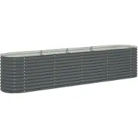 vidaXL Lit surélevé de jardin 400 x 80 x 81 cm Acier galvanisé Gris