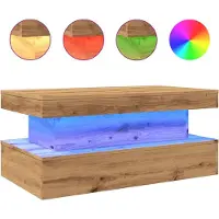 vidaXL Table basse avec lampes LED Chêne Artisan 90x50x40 cm