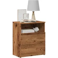 vidaXL Tables de chevet 2 pcs vieux bois 50x32x60 cm bois d'ingénierie