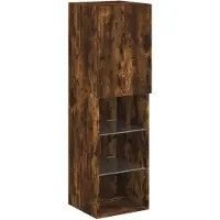 vidaXL Armoire TV avec lampes LED chêne fumé 30,5x30x102 cm