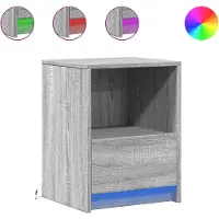 vidaXL Armoires de chevet et lumières LED 2 pcs sonoma gris