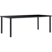 vidaXL Esstisch Schwarz 200 x 100 x 75 cm Verre à cur