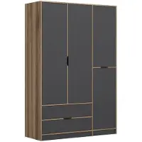 Skye Decor , Elina - 8163, armoire, anthracite, 100 % PANNEAUX DE PARTICULES MÉLAMINÉS, 140 x 52 x 208 cm