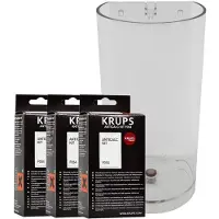 Krups Kit d'entretien pour machine à café : réservoir d'eau + 3 détartrants, modèle MS-0055340