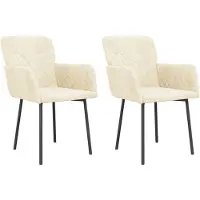 vidaXL Chaise de salle à manger 2 pcs. Velours crème