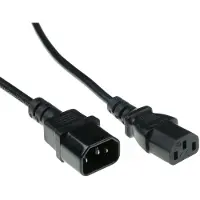 ACT Powercord C13 - C14 black 4 m (4 m), Câble d'alimentation, Noir