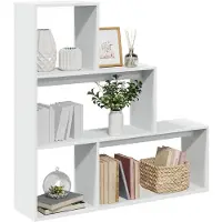 vidaXL Étagère séparatrice de pièce à 3 niveaux blanc 123x29x123 cm