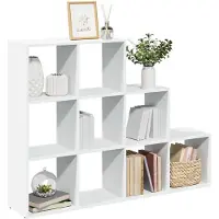 vidaXL Étagère séparatrice de pièce à 3 niveaux blanc 137,5x29x103,5cm