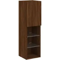 vidaXL Armoire TV avec lampes LED brun imitation chêne 30,5x30x102 cm