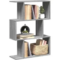 vidaXL Étagère séparatrice de pièce à 3 niveaux sonoma gris 70x24x97cm