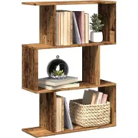 vidaXL Étagère séparatrice de pièce à 3 niveaux vieux bois 70x24x97 cm