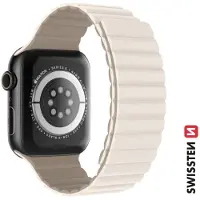 Swissten - Apple Watch magnétique Wave 42-49mm (blanc/capucc)