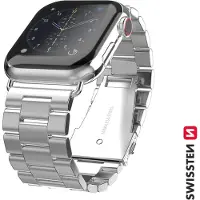 Swissten - Bracelet en métal pour Apple Watch 38-41 mm (argent)