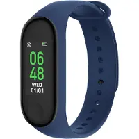 Forever SB-50 Fitband - Bracelet de fitness connecté Traceur d'activité & de fréquence cardiaque Discret et léger, longue durée de vie de la batterie Bleu marine
