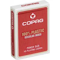 Copag 100% plastique Cartes de poker Jumbo Index rouge