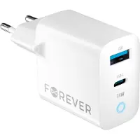 Forever Chargeur mural blanc PD, QC, chargeur rapide 1x USB type A, 1x USB type C 33W