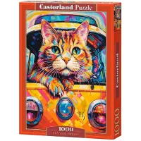 Castorland Puzzle Chat qui Voyage en Buse - 1000 pièces
