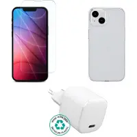 ESTUFF - Kit d'accessoires pour téléphone portable - chargeur, coque, verre - pour Apple iPhone 16e et iPhone 14 (ES-KIT-IPH14)