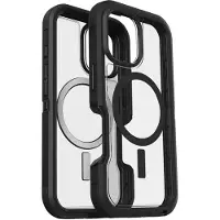 Otterbox Defender XT iPhone 16 Back Cover avec Aimant MagSafe Transparent avec Bord Noir