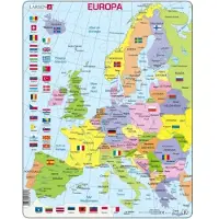Larsen Puzzle Cadre - Carte Politique de l'Europe (Italien)