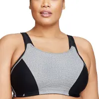 Glamorise Soutien-gorge Sport ajustable et anti-rebondissement #1166 - Multicolore (Schwarz/Grau) - EU:100H / FR:115H (Taille fabricant: 44G)